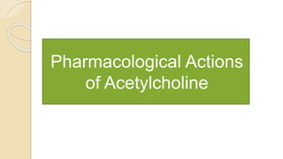 Pharmacological Actions
of Acetylcholine
 