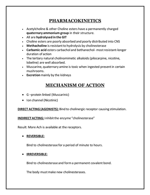 PARASYMPATHOMIMETICS AND PARASYMPATHOLYTICS CLASSIFICATION visual data 8