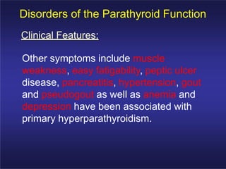 1. Primary
hyperparathyroidism
A. Solitary adenomas
B. Multiple endocrine
neoplasia
2. Lithium therapy
3. Familial
hypocal...