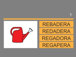 REGAPERA
REGADORA
REDADERA
REBADERA
1
 