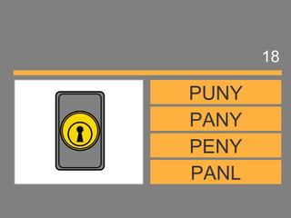 PANL
PENY
PANY
PUNY
18
 