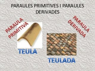 PARAULES PRIMITIVES I PARAULES
DERIVADES

 