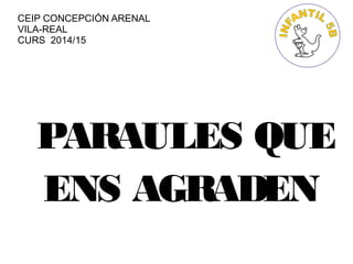 CEIP CONCEPCIÓN ARENAL
VILA-REAL
CURS 2014/15
PARAULES QUE
ENS AGRADEN
 