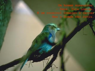 Um homem sussurrou: - Deus, fale comigo. E um rouxinol começou a cantar Mas o homem não ouviu. 