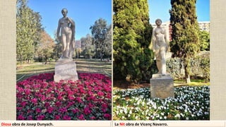 Diosa obra de Josep Dunyach. La Nit obra de Vicenç Navarro.
 