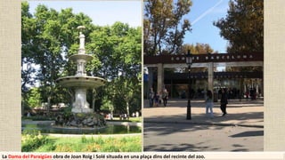 La Dama del Paraigües obra de Joan Roig i Solé situada en una plaça dins del recinte del zoo.
 