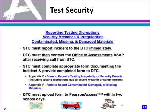 parcc test administration for vtsd staff training parcc chain of custody form