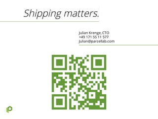 Julian Krenge, CTO
+49 171 55 11 577
Julian@parcellab.com
Shipping matters.
 