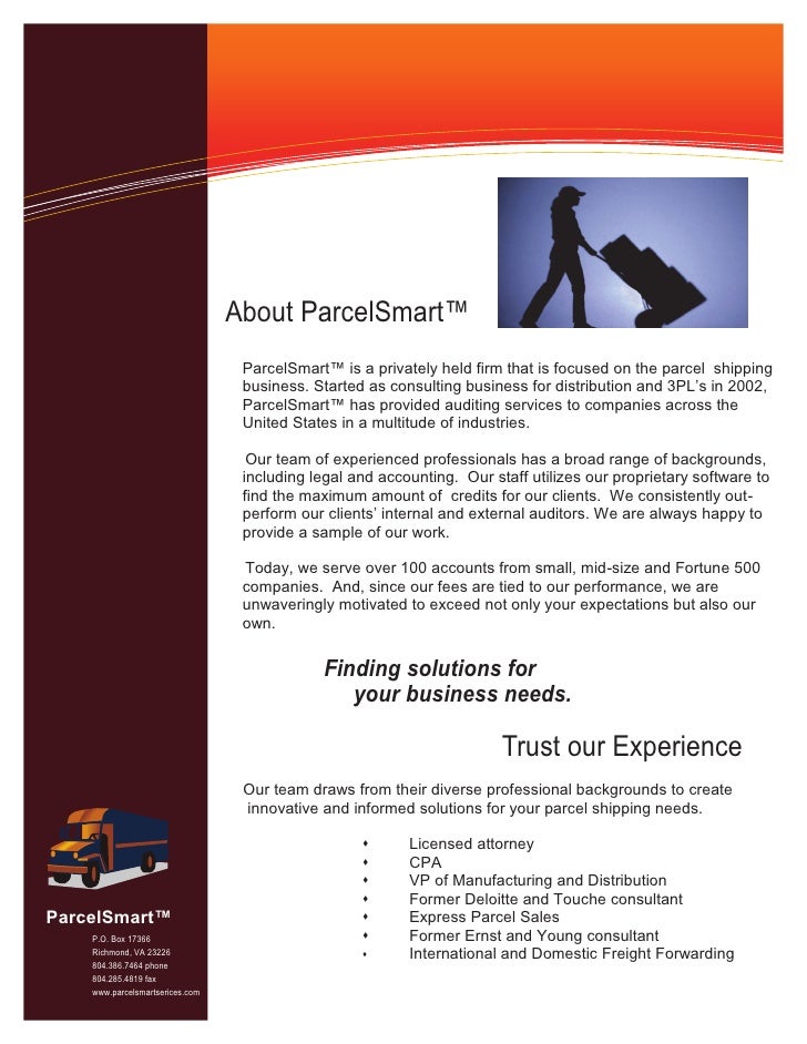parcelsmart informational flyer