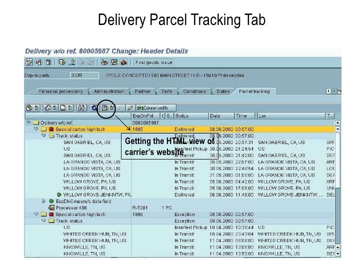 Parcel tracking