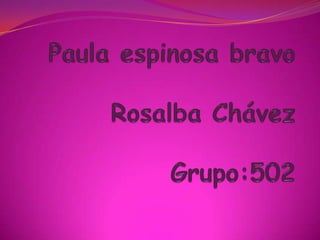 Paula espinosa bravoRosalba Chávez Grupo:502 
