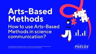 This method has been developed within ParCos. This project has received funding from the European Union’s
Horizon 2020 research and innovation program under grant agreement No. 872500.
Arts-Based
Methods
How to use Arts-Based
Methods in science
communication?
 