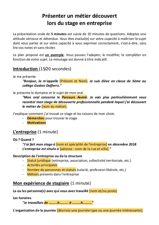 Parcours Avenir Trame Pour L Oral Parcours Avenir Trame Pour L Oral