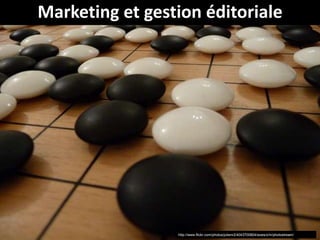 Marketing et gestion éditoriale




                 http://www.flickr.com/photos/julienr2/4043700804/sizes/z/in/photostream/
 