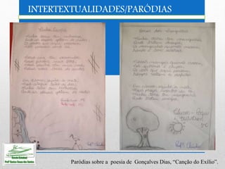 Paródias com desenhos sobre a poesia "Canção do Exílio" de Gonçalves ...