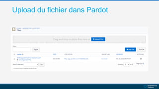 Upload du fichier dans Pardot
 