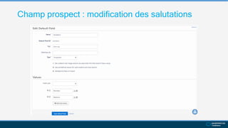 Champ prospect : modification des salutations
 