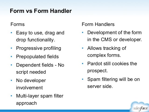 pardot basics bootcamp pardot form handlers