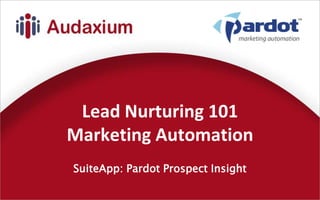 Lead Nurturing 101Marketing Automation SuiteApp: Pardot Prospect Insight 