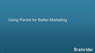 Using Pardot for Better Marketing 
16 
 