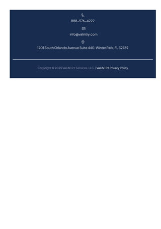 888-576-4222
info@valintry.com
1201SouthOrlandoAvenueSuite440,WinterPark,FL32789
Copyright©2025VALiNTRYServices,LLC.|VALiNTRYPrivacyPolicy
 
