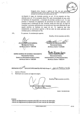 Parecer agu sobre tac