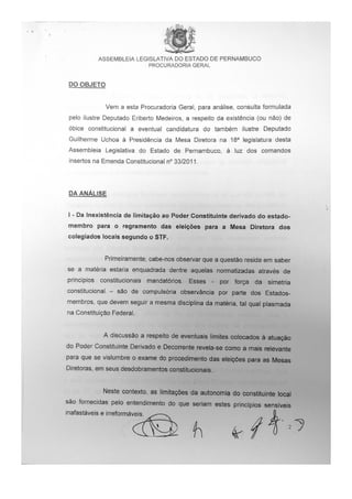 Parecer atualizado alepe