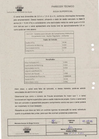 Parecer Igam - Processo Outorga n 151 2011