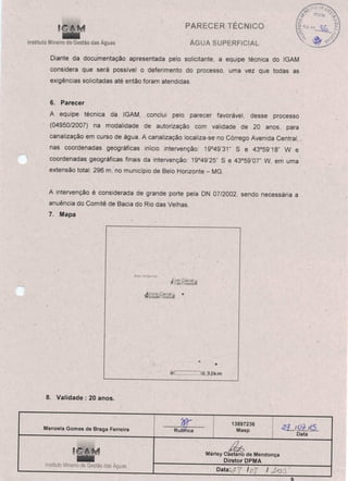 Parecer Igam - Processo Outorga n 151 2011