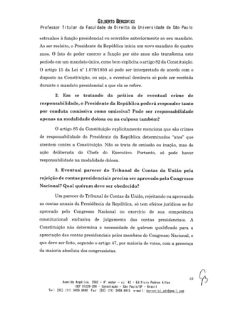 Parecer impeachment bercovici