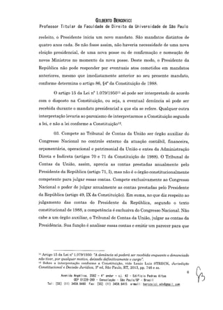 Parecer impeachment bercovici