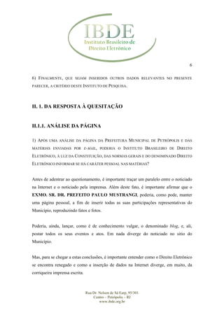 Parecer Município de Petrópolis