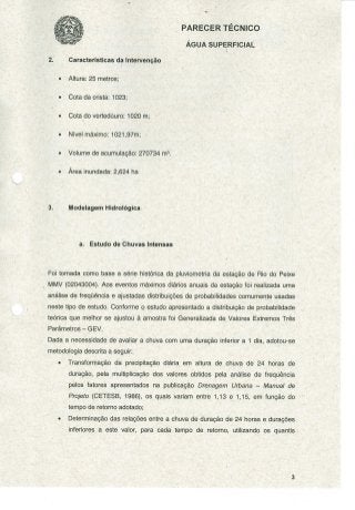 Parecer Técnico Supram - Processo de Outorga n° 11205 2013