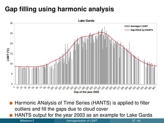 Summer climatology of Lake Garda
Milestone 2 Homogenisation of LSWT 29 / 44
 