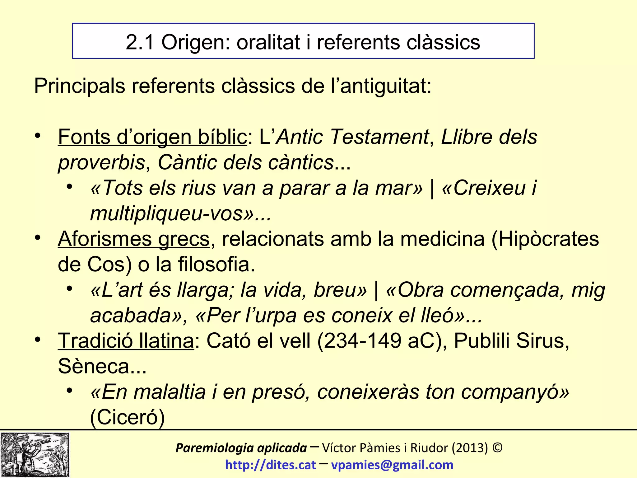 Paremiologia aplicada - Diputació de València | PPT