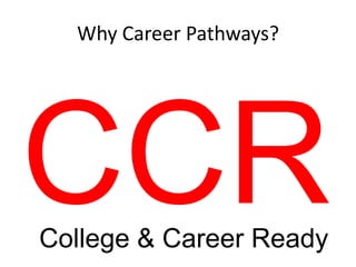 Why Career Pathways?

College & Career Ready

 