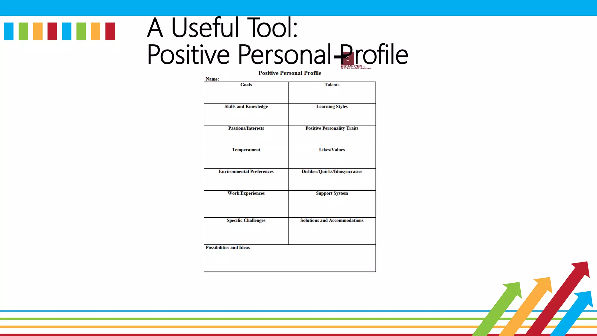 A Useful Tool:
Positive Personal Profile
 