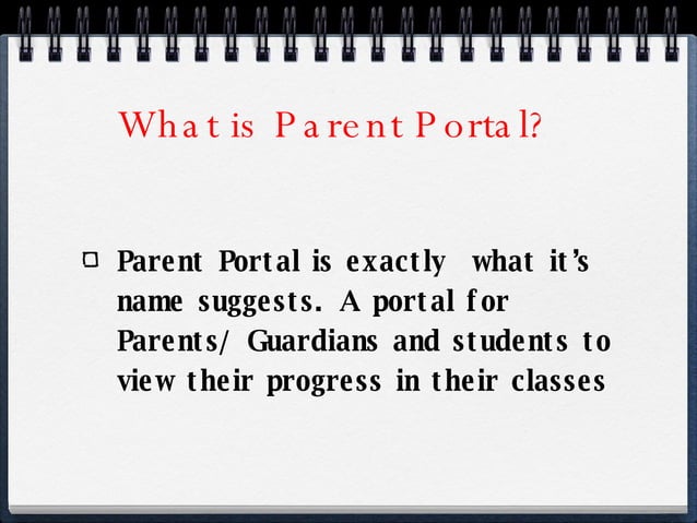 Parent Portal Presentation Ppt