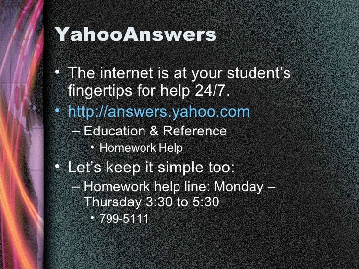 Yahoo education homework help