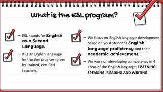 Esl Class Program Highlight Parent Academy for ESL | PPSX