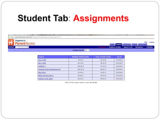 Student Tab: Assignments
 