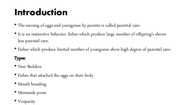 parental care in fishes ppt