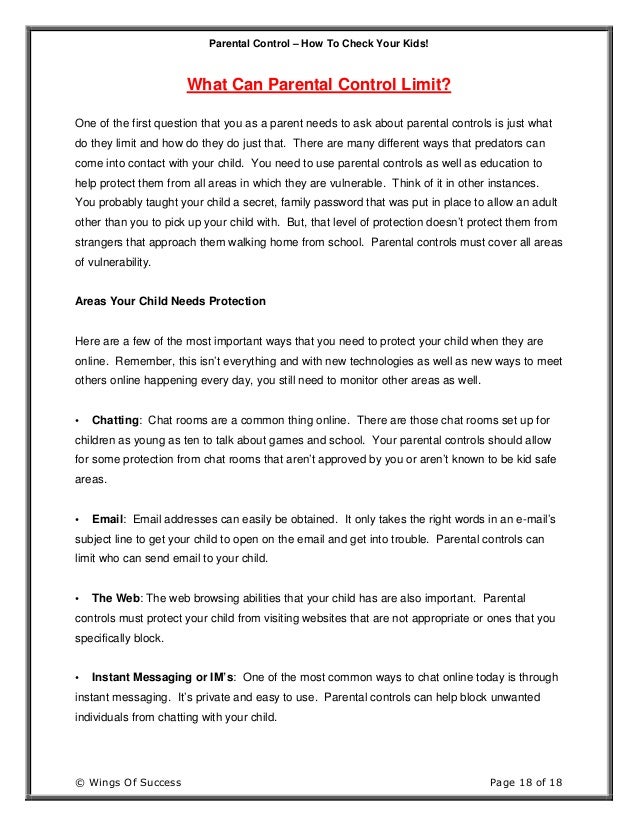 Parental control - How to check your kids | PDF