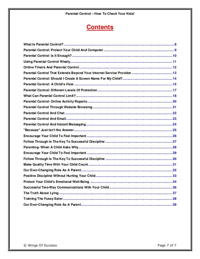 Parental control - How to check your kids | PDF