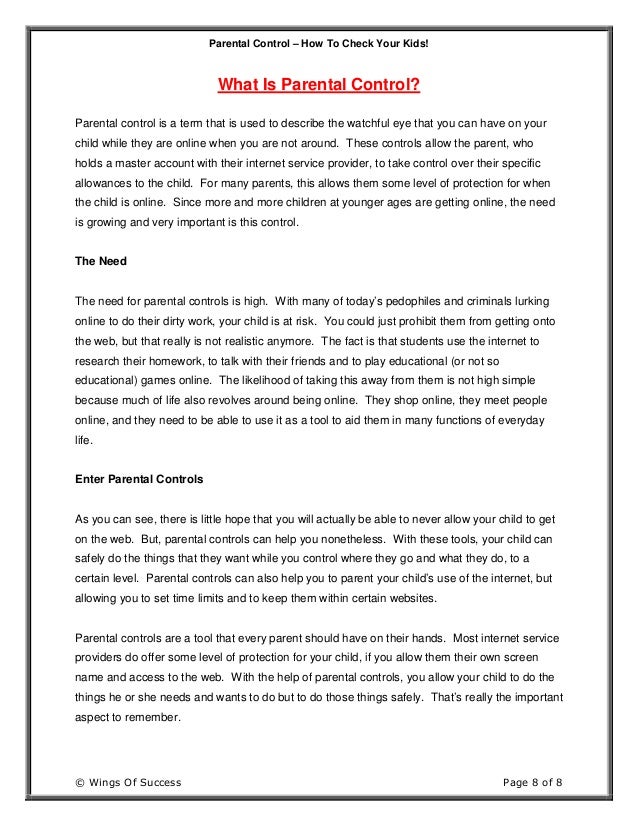 Parental control - How to check your kids | PDF