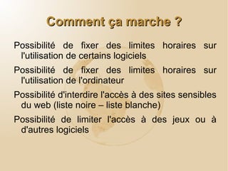 Utiliser un contrôle parental 