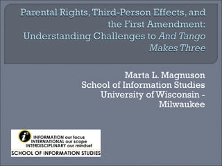 Marta L. Magnuson School of Information Studies University of Wisconsin - Milwaukee 