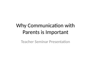 Effective Communication Strategies for Teachers to Engage Parents and ...
