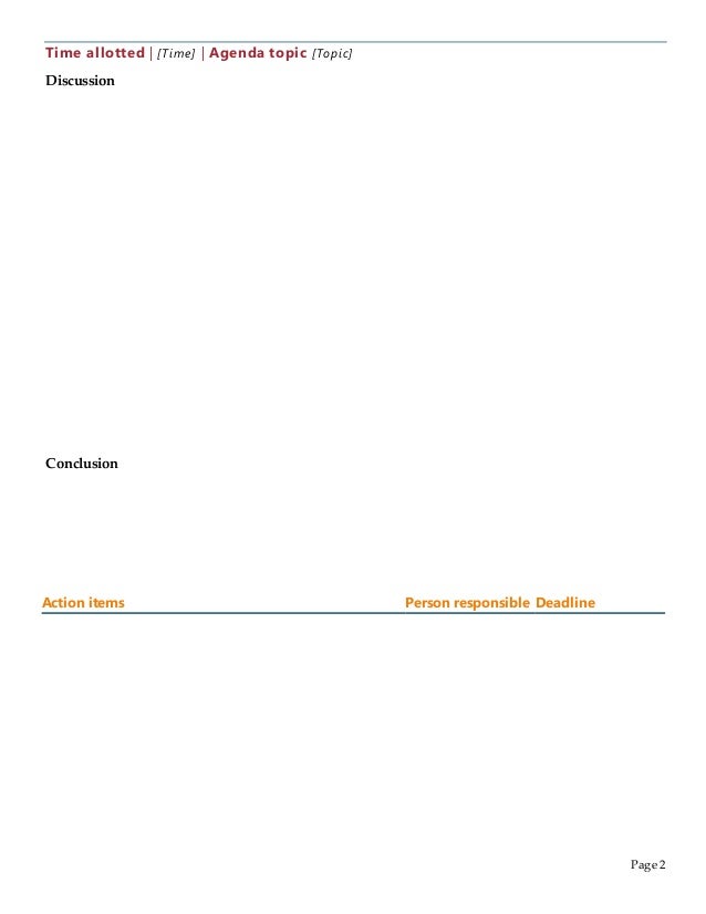 how to take minutes template
