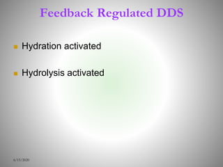 Feedback Regulated DDS
 Hydration activated
 Hydrolysis activated
6/15/2020
 